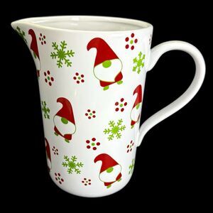 Temptations by Tara Christmas Gnome Elf 2 Quart Tea Water Eggnog Pitcher